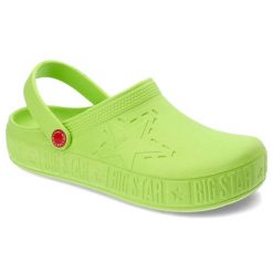Zielone Klapki Big Star Wodoodporne Buty Damskie. Zielone klapki damskie Big Star, z aplikacjami, ze skóry, bez obcasa. Za 59.00 zł.