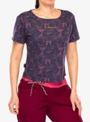 Koszulka wspinaczkowa damska La Sportiva Dimension T-Shirt. Fioletowe t-shirty damskie La Sportiva, m, bez wzorów, z bawełny, bez kołnierzyka. Za 196.79 zł.