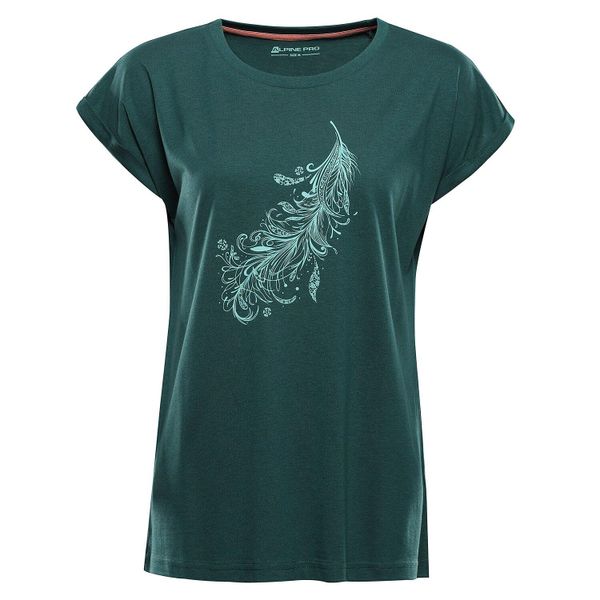 Koszulka damska turystyczna Alpine Pro Omba 2. Czerwone t-shirty damskie Alpine Pro, m, bez wzorów, z bawełny, bez kołnierzyka. Za 149.00 zł.