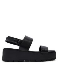 Aldo Sandały Thila 13713120 Czarny. Czarne sandały damskie Aldo, bez wzorów, ze skóry, bez obcasa, na płaskiej podeszwie. Za 229.99 zł.