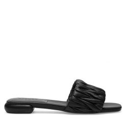 Klapki Badura. Czarne klapki damskie Badura, bez wzorów, bez obcasa. Za 229.99 zł.