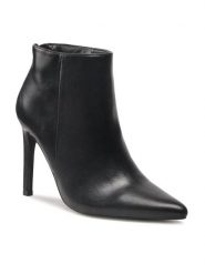 Jenny Fairy Botki LS5629-11 Czarny. Czarne botki damskie Jenny Fairy, ze skóry, bez obcasa, na szpilce, bez zapięcia. Za 99.99 zł.