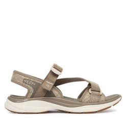 Sandały Keen. Brązowe sandały damskie Keen, bez wzorów, bez obcasa, na płaskiej podeszwie. Za 449.99 zł.