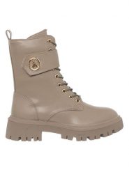 Patrizia Pepe Skórzane botki w kolorze szarobrązowym rozmiar: 38. Brązowe botki damskie Patrizia Pepe, bez obcasa, bez zapięcia. Za 465.95 zł.