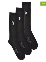 U.S. Polo Assn. Skarpety (3 pary) w kolorze czarnym rozmiar: 39-42. Czarne skarpetki męskie U.S. Polo Assn., bez wzorów. Za 37.30 zł.