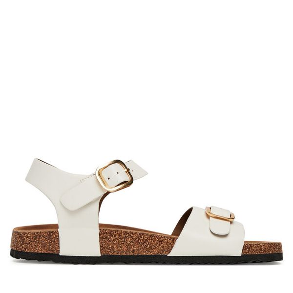 Sandały JENNY. Białe sandały damskie Jenny, bez wzorów, bez obcasa, na płaskiej podeszwie. Za 119.99 zł.