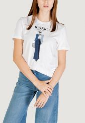 Koszulka crop top Kobieta ONLY Onlemma Life Reg S/S Lady Top Box Jrs. Niebieskie topy sportowe damskie Only, s, bez wzorów, z bawełny, bez ramiączek. Za 124.50 zł.