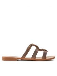 Melissa Klapki Melissa Slide + Bo.Bo. Ad 33862 Brązowy. Brązowe klapki damskie Melissa, bez wzorów, z tworzywa sztucznego, bez obcasa. Za 299.99 zł.