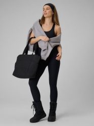 4F Legginsy dzianinowe prążkowane damskie - czarne XXL. Czarne legginsy damskie 4f, xxl, bez wzorów, z dzianiny. Za 129.99 zł.