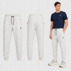 SPODNIE MĘSKIE 4F DRESOWE JOGGERY SPORTOWE SZARE. Szare spodnie sportowe męskie 4f, z bawełny. Za 149.99 zł.