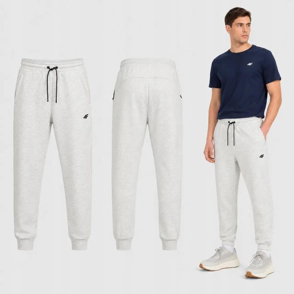 SPODNIE MĘSKIE 4F DRESOWE JOGGERY SPORTOWE SZARE. Szare spodnie sportowe męskie 4f, z bawełny. Za 149.99 zł.