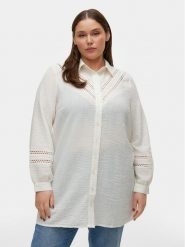 Vero Moda Curve Sukienka koszulowa Chris 10301894 Biały Regular Fit. Białe sukienki damskie Vero Moda Curve, bez wzorów, z syntetyku, bez kołnierzyka, bez ramiączek, koszulowe. Za 169.99 zł.