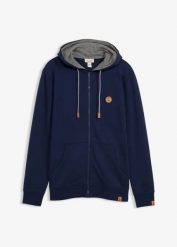 Bluza rozpinana z kapturem z czystej bawełny organicznej. Niebieskie bluzy z kapturem męskie bonprix, m, z bawełny. Za 122.99 zł.