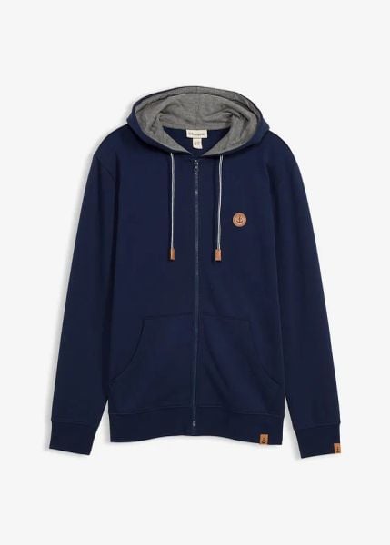 Bluza rozpinana z kapturem z czystej bawełny organicznej. Niebieskie bluzy z kapturem męskie bonprix, m, z bawełny. Za 122.99 zł.