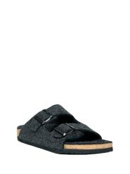 Comfortfusse Klapki w kolorze ciemnoszarym rozmiar: 45. Czarne klapki damskie Comfortfusse, bez wzorów, z wełny, bez obcasa. Za 217.99 zł.