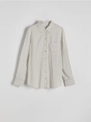 Koszula regular z wiskozy - jasnozielony. Zielone koszule damskie Reserved, l, bez wzorów, z tkaniny, bez kołnierzyka, bez ramiączek. W wyprzedaży za 35.99 zł.