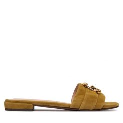 Klapki Coccinelle. Zielone klapki damskie Coccinelle, bez wzorów, bez obcasa. Za 849.99 zł.