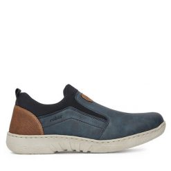 Półbuty Rieker. Niebieskie półbuty męskie Rieker, bez zapięcia. Za 209.99 zł.