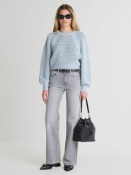 BIG STAR Sweter w kolorze błękitnym rozmiar: S/M. Niebieskie swetry klasyczne damskie Big Star, m, bez kołnierzyka. Za 114.99 zł.