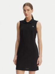 Guess Sukienka codzienna V6GK09 K3152 Czarny Regular Fit. Czarne sukienki damskie Guess, na co dzień, xl, z aplikacjami, z bawełny, bez kołnierzyka, bez ramiączek, proste. Za 294.99 zł.