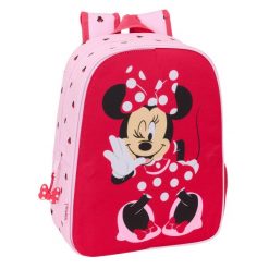 Plecak szkolny Minnie Mouse Naive Różowy. Czerwone plecaki męskie Disney, bez wzorów, z poliesteru. Za 178.60 zł.