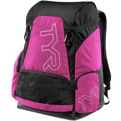 Plecak sportowy TYR Alliance 45L – wodoodporny, pojemny, lekki. Czarne plecaki damskie TYR, bez wzorów, z poliesteru, sportowe. Za 289.00 zł.