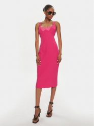Versace Jeans Couture Sukienka codzienna 76HAO919 Różowy Slim Fit. Czerwone sukienki damskie Versace Jeans Couture, na co dzień, bez wzorów, z jeansu, bez kołnierzyka, bez ramiączek, proste. Za 939.99 zł.