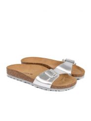 BABUNKERS Family Klapki w kolorze srebrnym rozmiar: 37. Szare klapki damskie BABUNKERS Family, bez wzorów, bez obcasa. Za 130.99 zł.