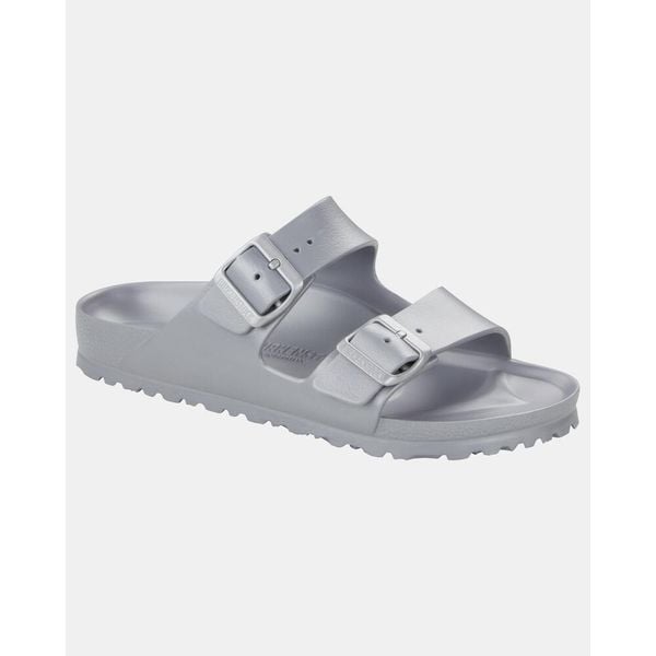 Klapki damskie Birkenstock Arizona Eva. Szare klapki damskie Birkenstock, bez wzorów, z materiału, bez obcasa. Za 329.00 zł.