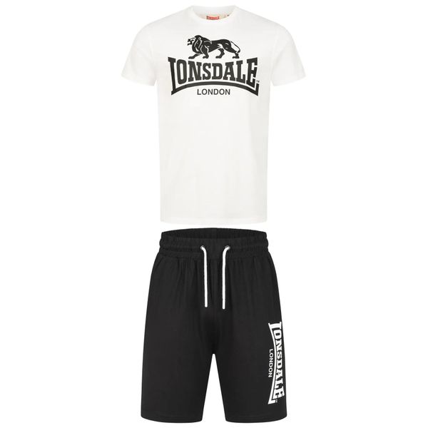 Zestaw t-shirt i szorty Lonsdale Mair. Niebieskie szorty męskie Lonsdale, s, bez wzorów, z bawełny, bez kołnierzyka. Za 227.50 zł.