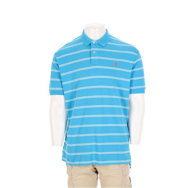 Second life - Koszulka polo męska z krótkim rękawem Polo Ralph Lauren - Jak nowy. Niebieskie koszulki polo męskie Ralph Lauren, l, bez wzorów, z materiału, bez ramiączek. Za 127.76 zł.