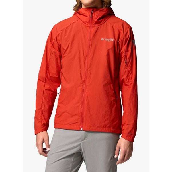 Kurtka przeciwwiatrowa Columbia Loop Trail II Windbreaker. Czerwone kurtki męskie Columbia, bez wzorów, z softshellu, sportowe, bez kaptura. Za 414.69 zł.