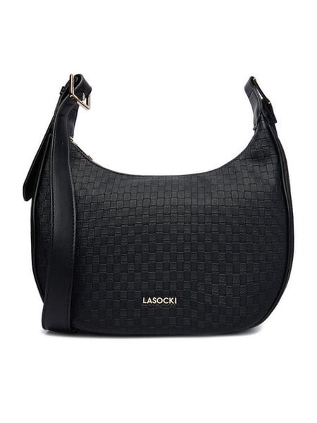 Lasocki Torebka C-LSK-X-001-08 Czarny. Czarne listonoszki damskie Lasocki, bez wzorów, z materiału, bez dodatków. Za 149.99 zł.