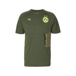 Koszulka Borussia Dortmund Tech. Zielone t-shirty sportowe męskie Puma, bez ramiączek, do piłki nożnej. Za 198.50 zł.