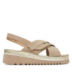 Sandały Ara. Brązowe sandały damskie Ara, bez wzorów, bez obcasa, na koturnie. Za 479.99 zł.