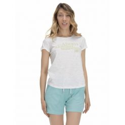 Damska koszulka Always Summer Silence Work. Białe bluzki damskie LEONE 1947 APPAREL, l, bez wzorów, z tkaniny, bez ramiączek. W wyprzedaży za 79.55 zł.