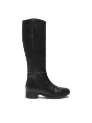 Geox Oficerki D Felicity D D84G1D 00043 C9999 Czarny. Czarne kozaki damskie Geox, ze skóry, bez obcasa, na płaskiej podeszwie. Za 509.99 zł.