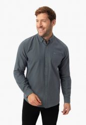 Koszula z długim rękawem, Regular Fit, K-BENTU. Zielone koszule męskie Volcano, l, bez wzorów, z bawełny, bez kołnierzyka, bez ramiączek. Za 149.99 zł.