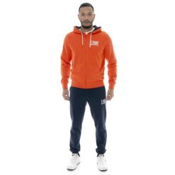 Bluza z bawełna z kaptur na co dzień na siłownię. Brązowe bluzy sportowe męskie LEONE 1947 APPAREL, bez wzorów, z bawełny, sportowe, bez kołnierzyka, bez ramiączek. W wyprzedaży za 146.66 zł.