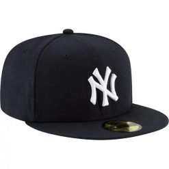 Regulowana czapka typu snapback New Era 59FIFTY New York Yankees Authentic On Fi. Niebieskie czapki z daszkiem damskie New Era, bez wzorów, z materiału. Za 259.50 zł.