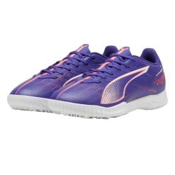Męskie Buty Piłkarskie Ultra 5 Play TT. Fioletowe buty trekkingowe męskie Puma, z gumy, bez zapięcia, do piłki nożnej. Za 189.99 zł.