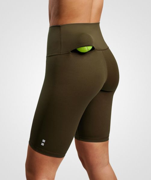 Spodenki do tenisa/padla Damskie Smart Legging z kieszenią na piłkę. Zielone szorty damskie NORDICDOTS, bez wzorów, z materiału. Za 190.00 zł.