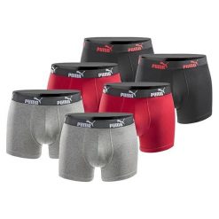Bokserki majtki męskie Puma Boxershorts 6-pak bawełniane. Czarne bokserki męskie Puma, bez wzorów, z bawełny. Za 179.00 zł.
