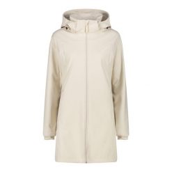 Damska kurtka softshell CMP. Białe kurtki damskie CMP, bez wzorów, z materiału, z kapturem. Za 537.80 zł.