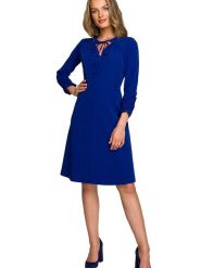 Stylove Sukienka w kolorze niebieskim rozmiar: L. Niebieskie sukienki damskie Stylove, l, bez wzorów, bez kołnierzyka, bez ramiączek, midi, rozkloszowane. Za 197.17 zł.