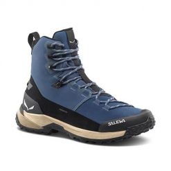 Buty trekkingowe męskie Salewa Puez Winter Mid Powertex. Niebieskie buty trekkingowe męskie Salewa, z materiału, za kostkę, bez zapięcia, trekkingowe. Za 1,081.00 zł.