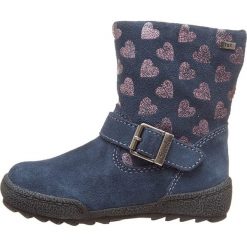 Skórzane botki "Luni-Tex" w granatowo-jasnoróżowym. Niebieskie botki dziewczęce Lurchi, ze skóry, bez zapięcia. W wyprzedaży za 167.95 zł.