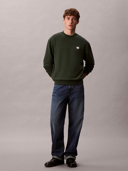 Calvin Klein Bluza w kolorze ciemnozielonym rozmiar: M. Zielone bluzy bez kaptura męskie CALVIN KLEIN, m, z bawełny. Za 238.95 zł.