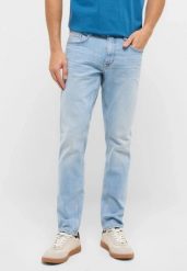 Męskie Spodnie Jeansowe Mustang Style Oregon Slim Denim Blue 1017434 5000 211. Niebieskie spodnie materiałowe męskie Mustang, bez wzorów, z denimu. Za 189.99 zł.