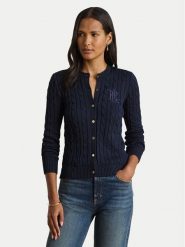 LAUREN RALPH LAUREN Kardigan 200P14040002 Granatowy Regular Fit. Niebieskie kardigany damskie Lauren Ralph Lauren, xl, bez wzorów, z wiskozy. Za 949.99 zł.